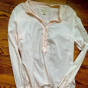 J. Crew Pale Pink Cotton Popover Blouse
